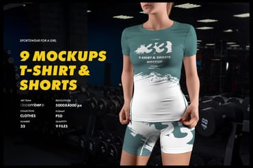 9 Sports T-Shirts and Shorts Mockups