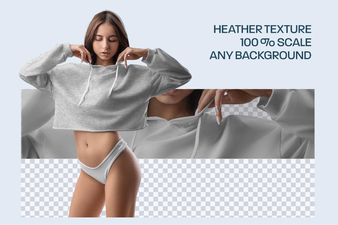 7 Mockups Woman Crop-Top Hoodie and Panties