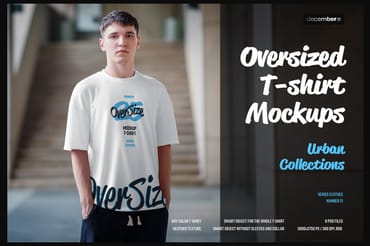 8 Oversized T-shirt Mockup. Urban Style