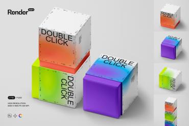 Paper Box Mockup Set