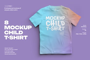  8 Mockups of a Children's T-shirt