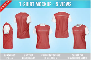 T-Shirt Mockup - 5 Views