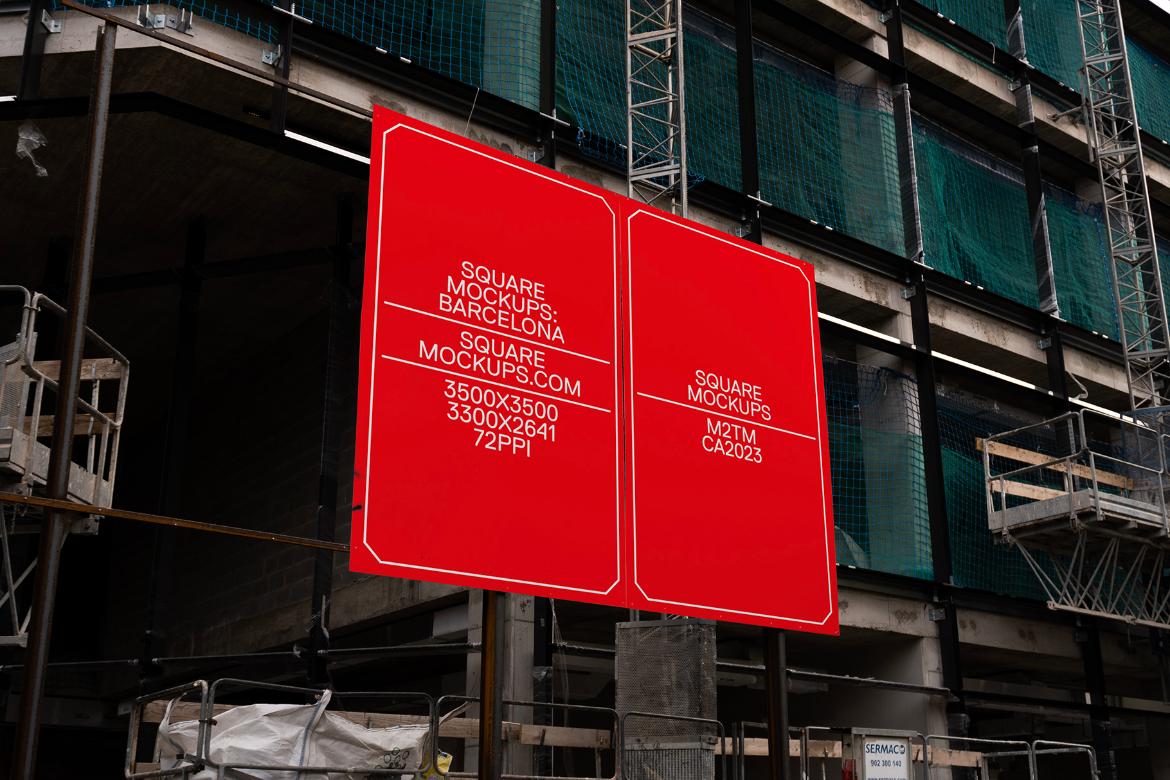 Construction Banner Mockup Scene 0001 Barcelona Series