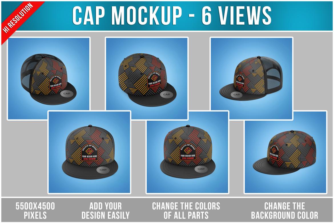 Cap Mockup - 6 Views