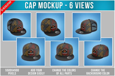 Cap Mockup - 6 Views