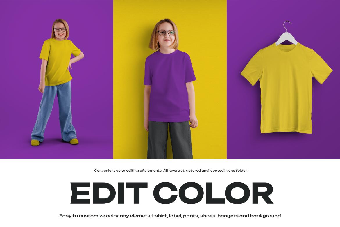 12 Mockups of a Children's T-shirt in Different Styles