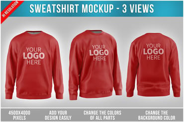 Sweatshirt Mockup - 3 View