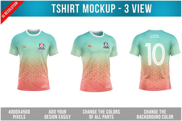 T-Shirt Mockup - 3 View