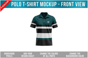 Polo T-Shirt  Mockup - Front View