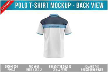 Polo T-Shirt Mockup - Back View