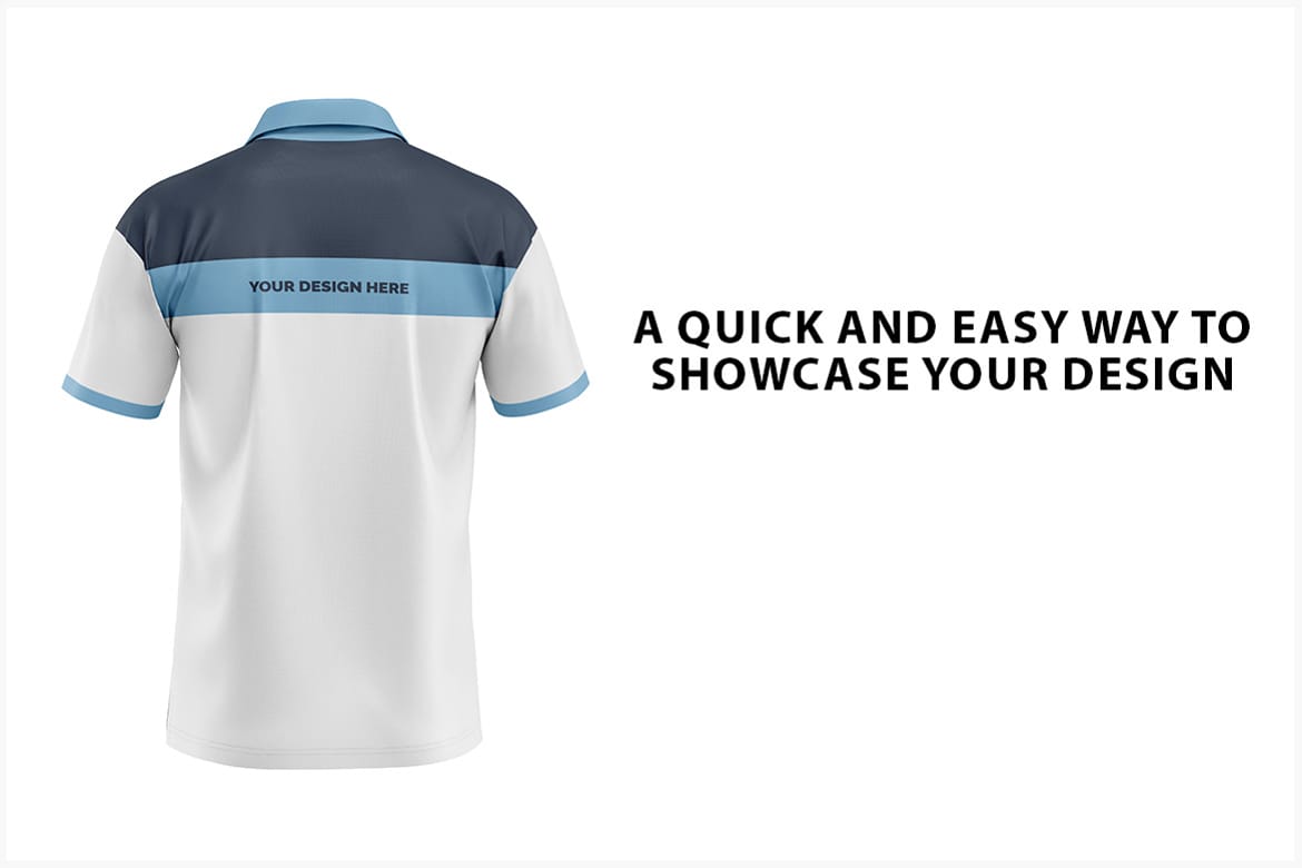 Polo T-Shirt Mockup - Back View
