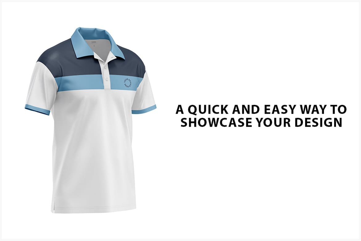 Polo T-Shirt Mockup - Half Side View