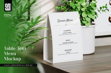 Table Tent Menu Mockup