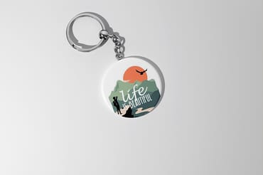Round Shape Keychain Mockup