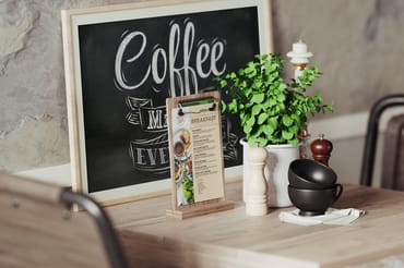 Vintage Cafe Poster Frame Mockup