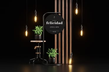 Round Signage Stand Mockup