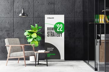 Advertising Interior Roll Up Banner Mockup