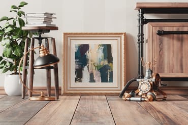 Antique Square Gold Frame Mockup