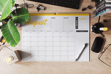 Spiral Bound Weekly Planner Mockup