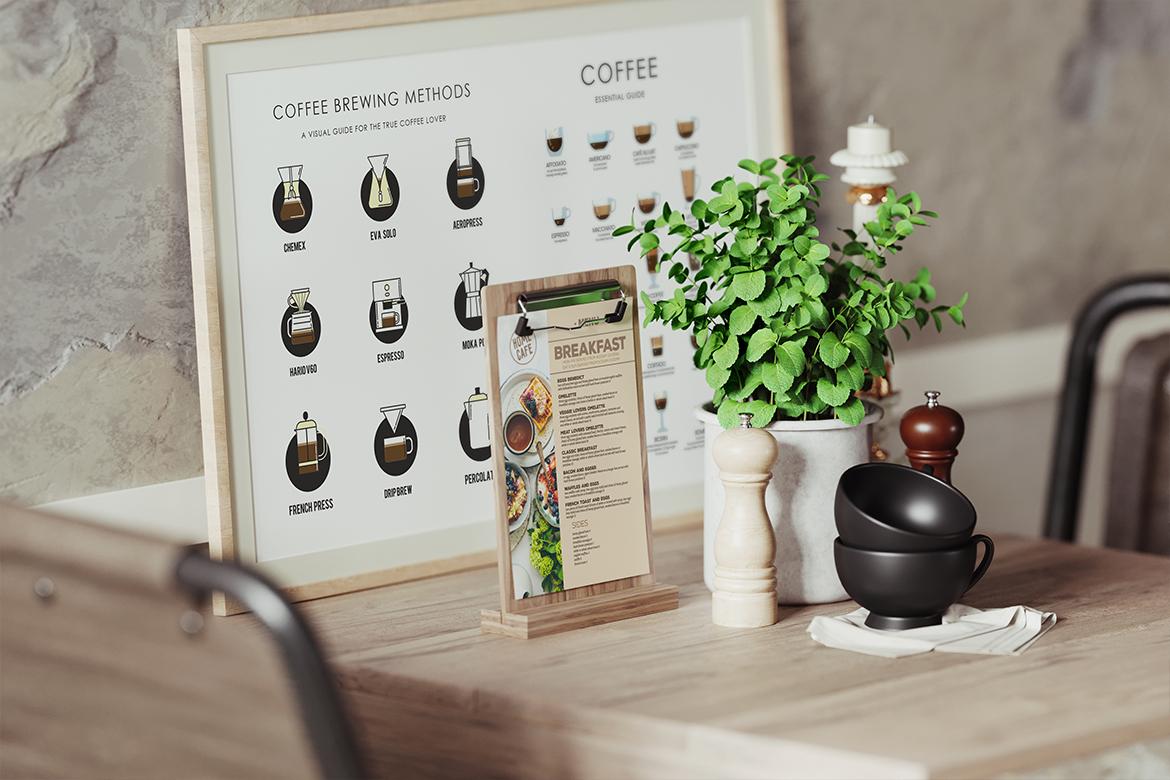 Vintage Cafe Poster Frame Mockup