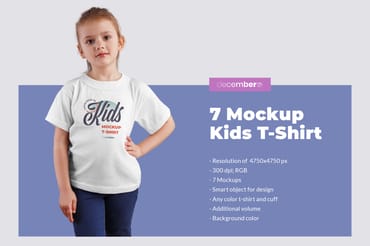  7 Mockups Kids T-Shirt