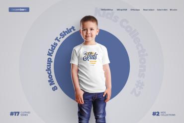 8 Mockups Kids Boy T-Shirt