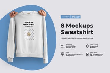 8 Mockups Isolated Mens Sweatshirt
