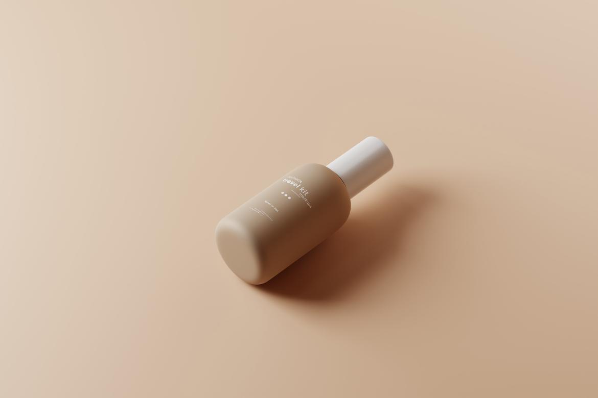Travel-Size Small Cosmetic Bottle Mockups