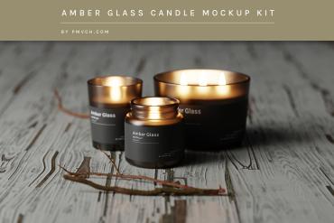 Amber Glass Candle Mockups