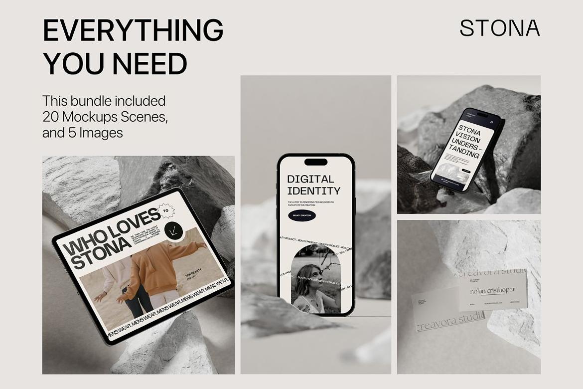 Stona - Minimal Mockup Bundle