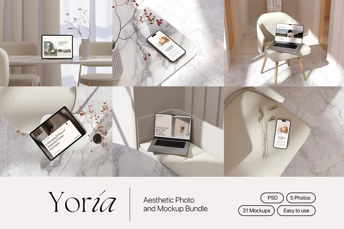 Yoria - Aesthetic Mockup Bundle