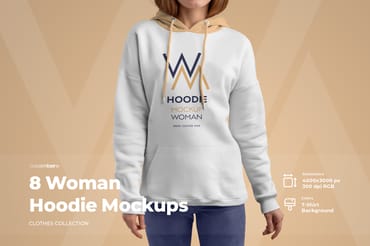 8 Mockups Woman Hoodie