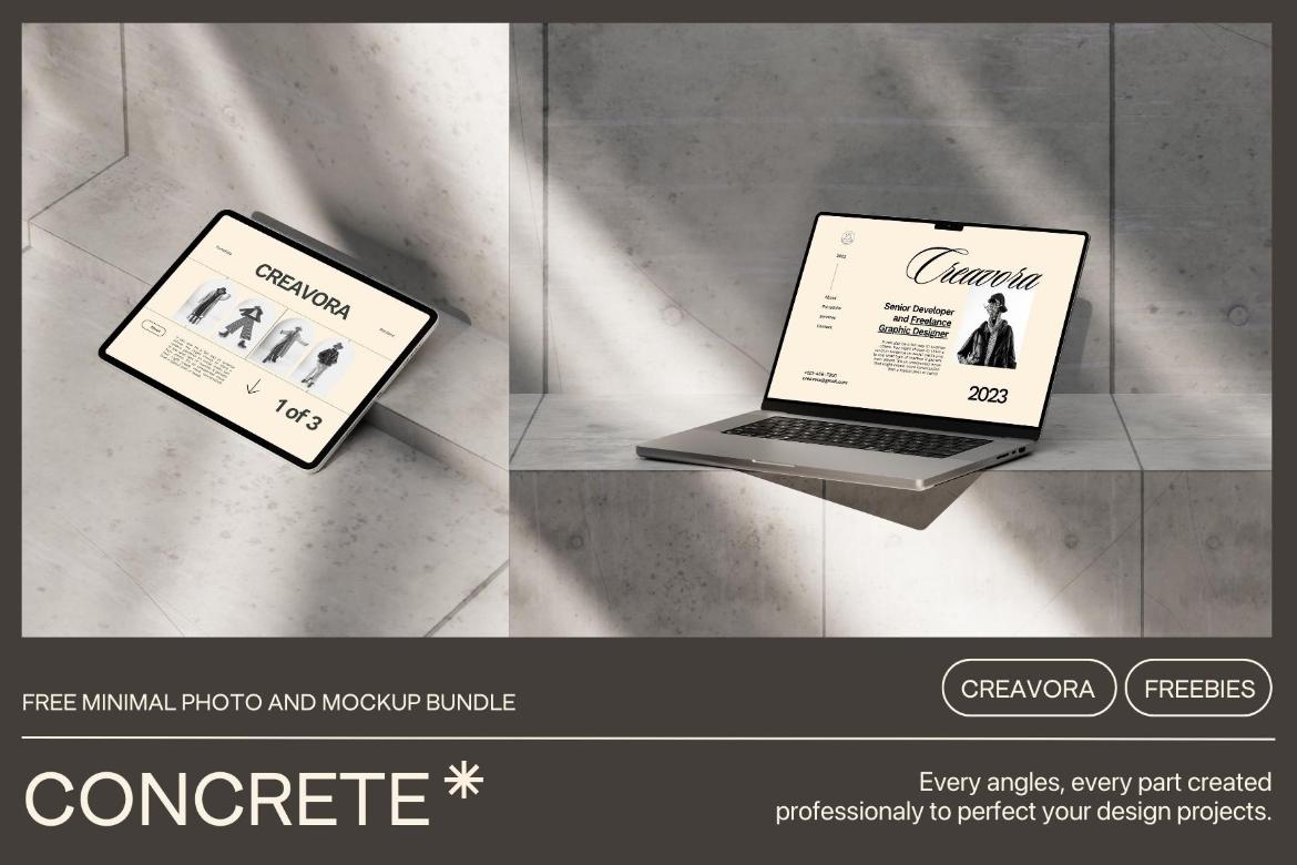 Concrete Free Mockup Bundle