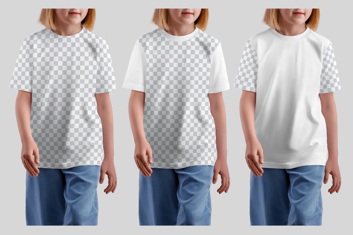 7 Mockups of a Kid's T-shirt on a Girl