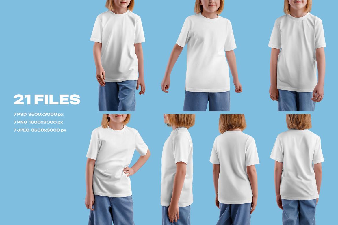 7 Mockups of a Kid's T-shirt on a Girl