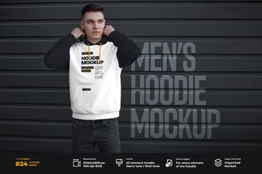  7 Mockups Hoodie on the Man. Urban Style