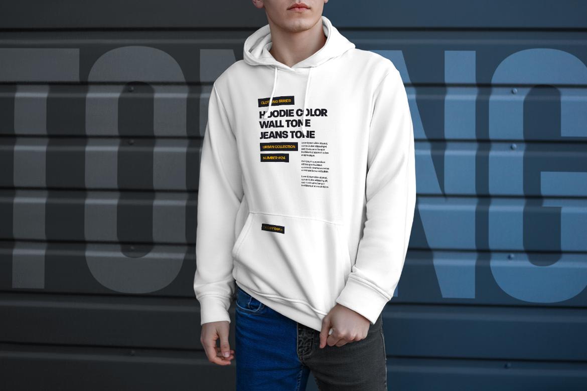 7 Mockups Hoodie on the Man. Urban Style