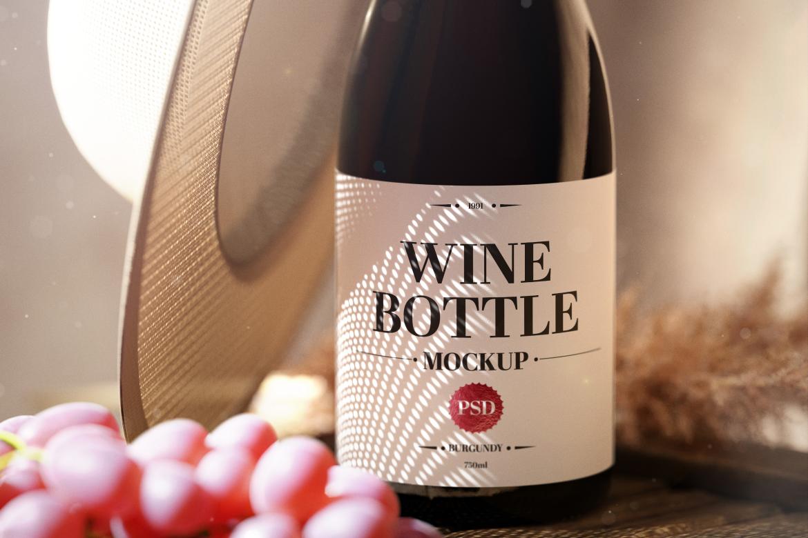 Wine Bottle Mock-Up Scene