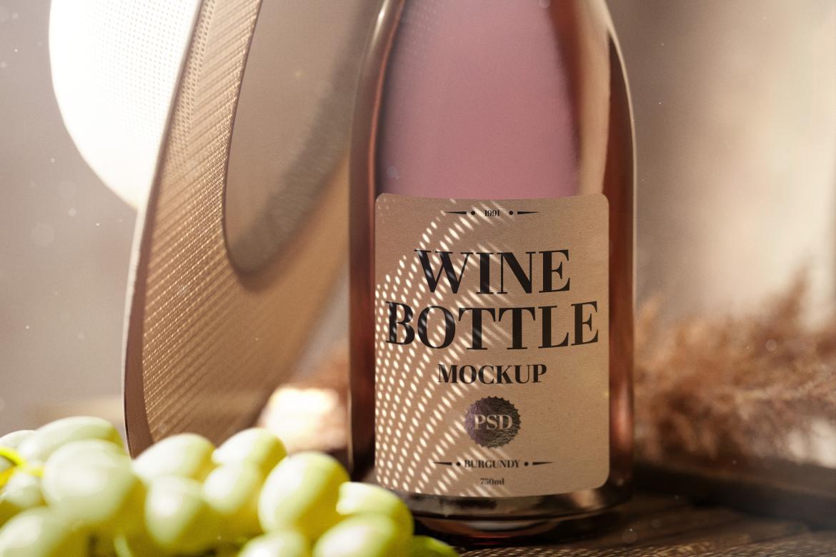 Wine Bottle Mock-Up Scene