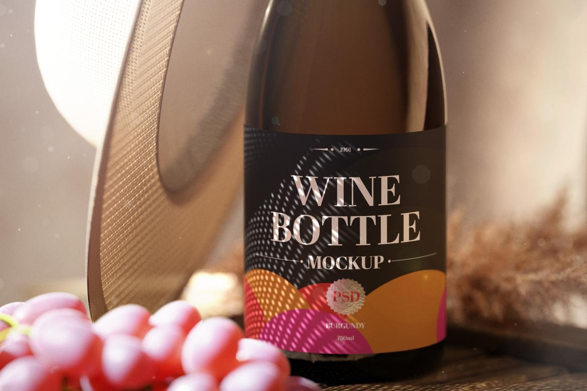 Wine Bottle Mock-Up Scene