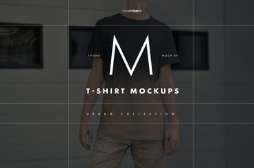12 Mockups Men's T-Shirt (6 Urban and 6 Studio Isolated)