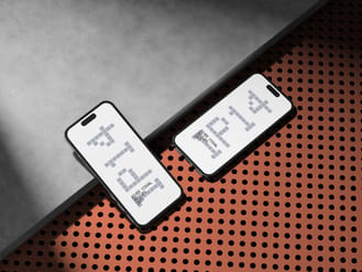 Concrete and metals iPhone 14 Pro Free Mockup