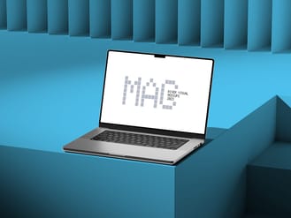 Minimal Space Macbook 16 Pro Free Mockup
