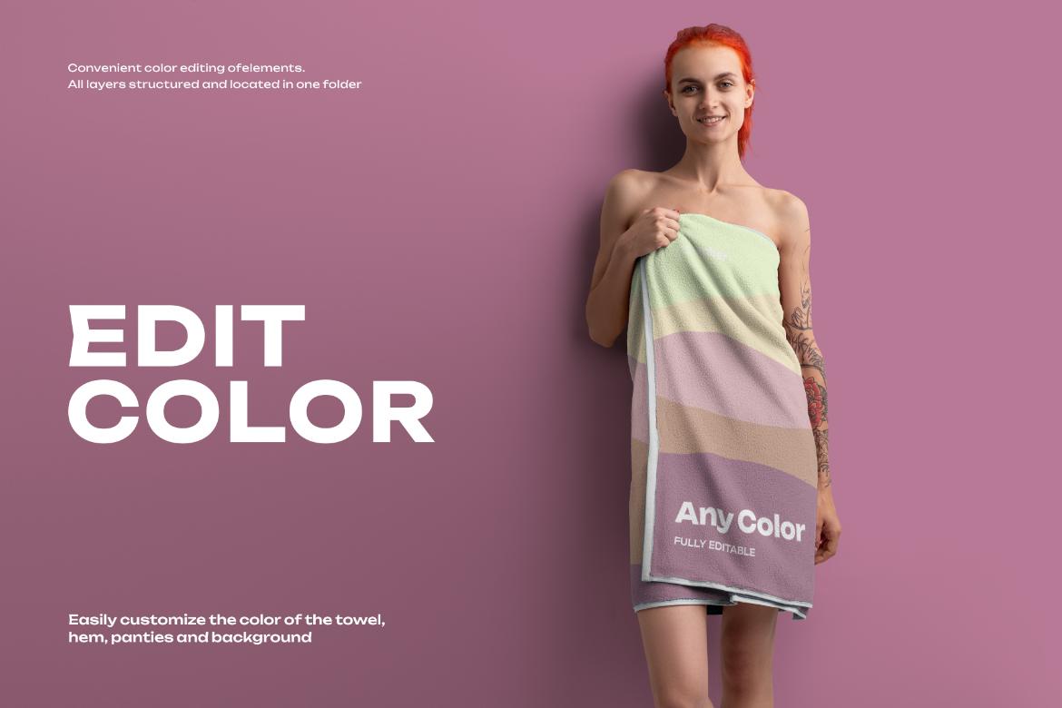 7 Mockup of a Large Bath / Beach Towel