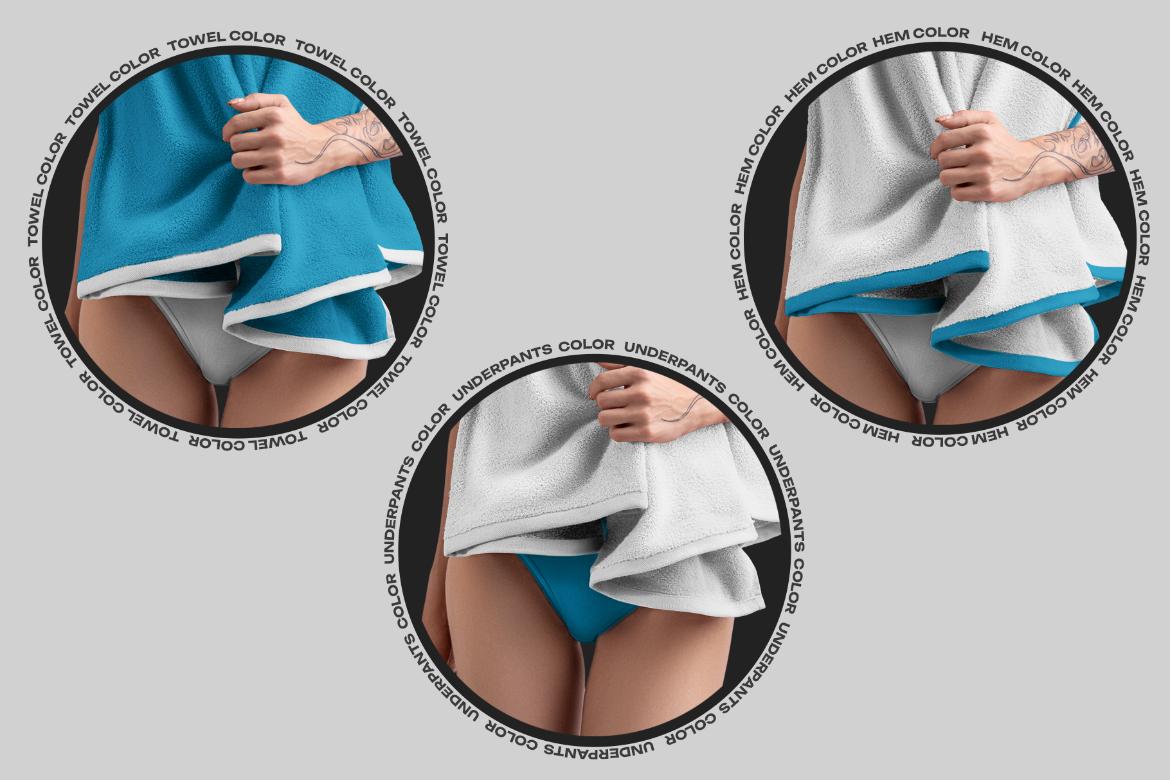 7 Mockup of a Large Bath / Beach Towel