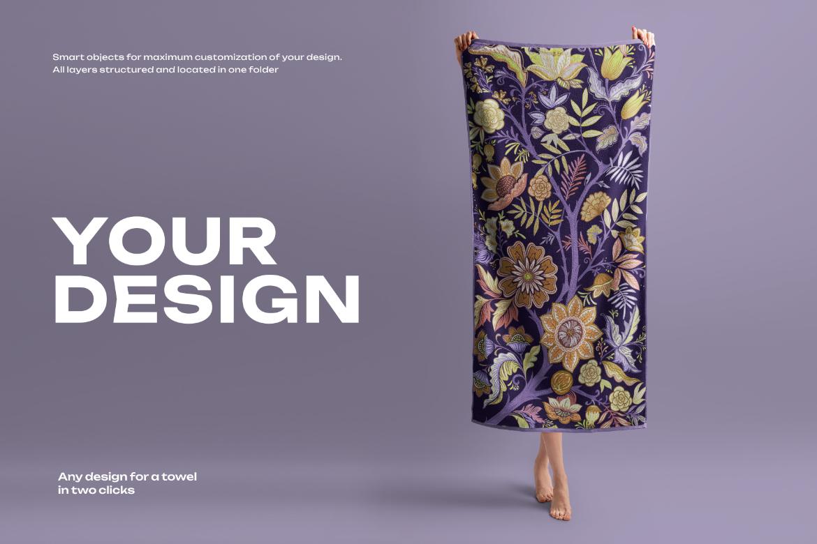 7 Mockup of a Large Bath / Beach Towel