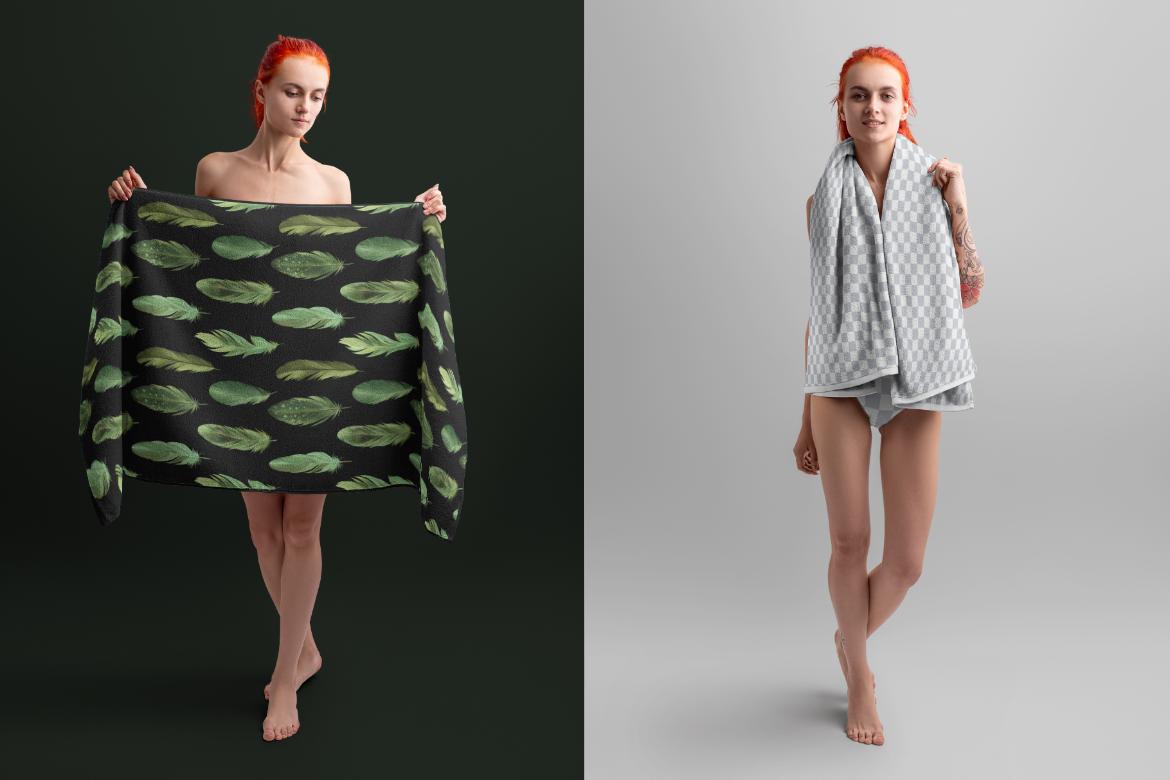 7 Mockup of a Large Bath / Beach Towel