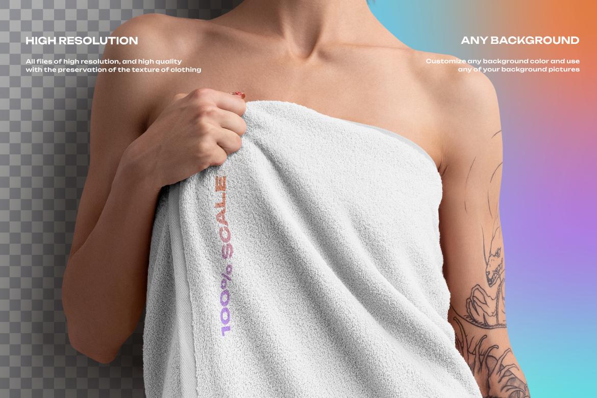 7 Mockup of a Large Bath / Beach Towel