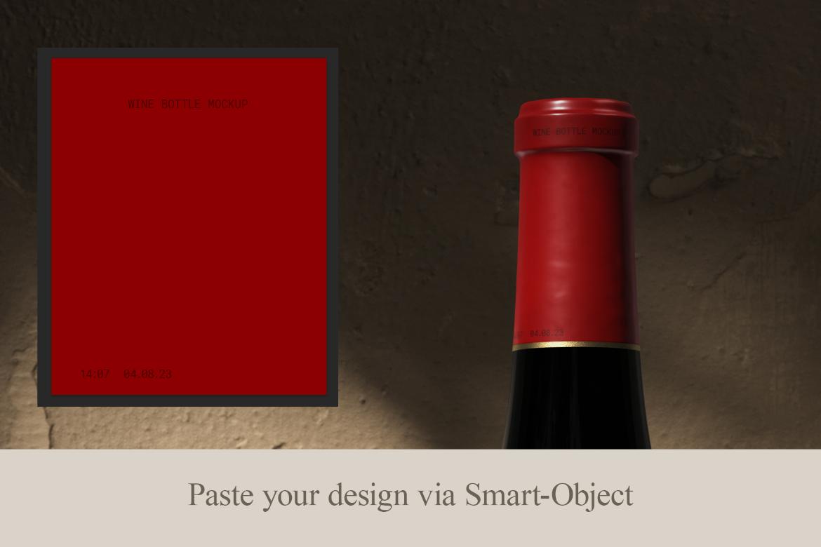 Burgundy Wine Bottle Mockup Vol.03
