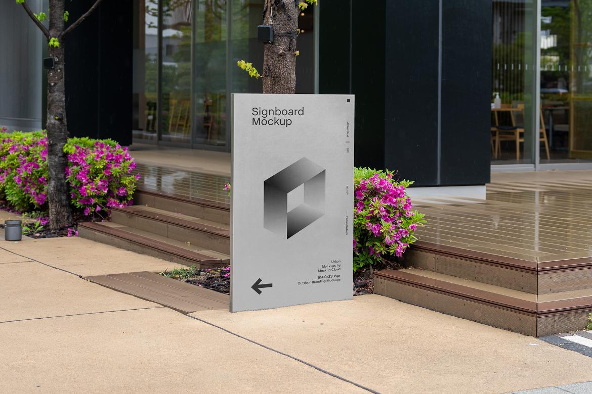 Signboard Advertising Mockup Scene 04